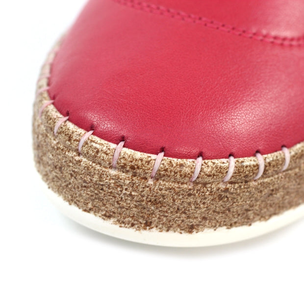 Lunar Shoes - Evie Raspberry Leather Shoe with Elasticated laces