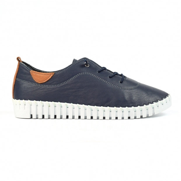Lunar Shoes - Flamborough Navy Leather Shoe