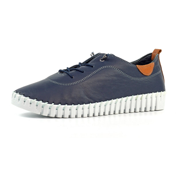 Lunar Shoes - Flamborough Navy Leather Shoe