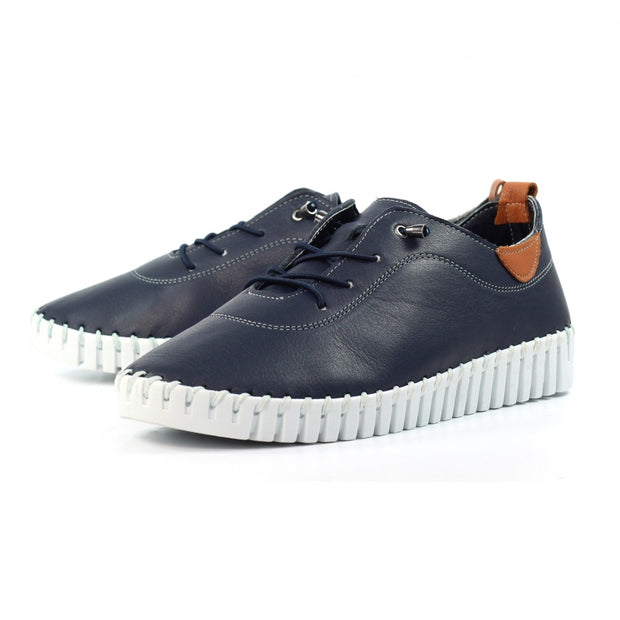 Lunar Shoes - Flamborough Navy Leather Shoe