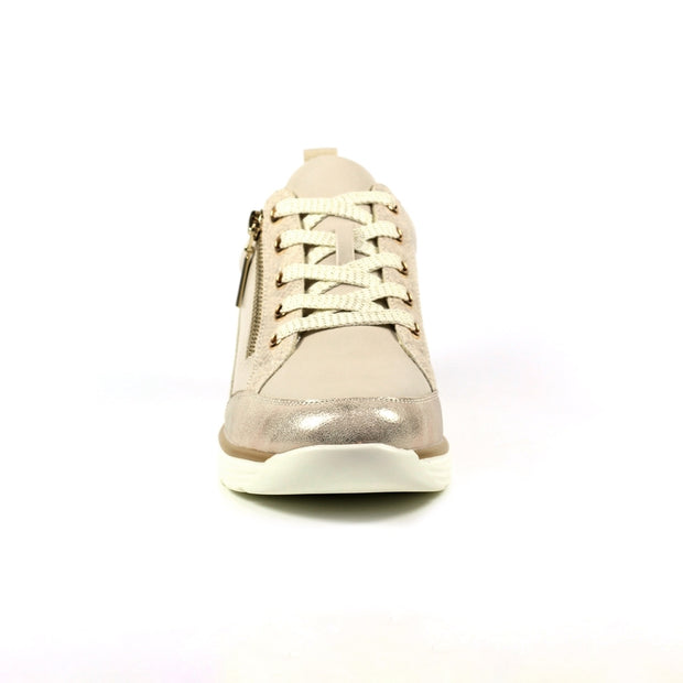 Lunar Shoes - Kiley Wedge Trainer in Beige