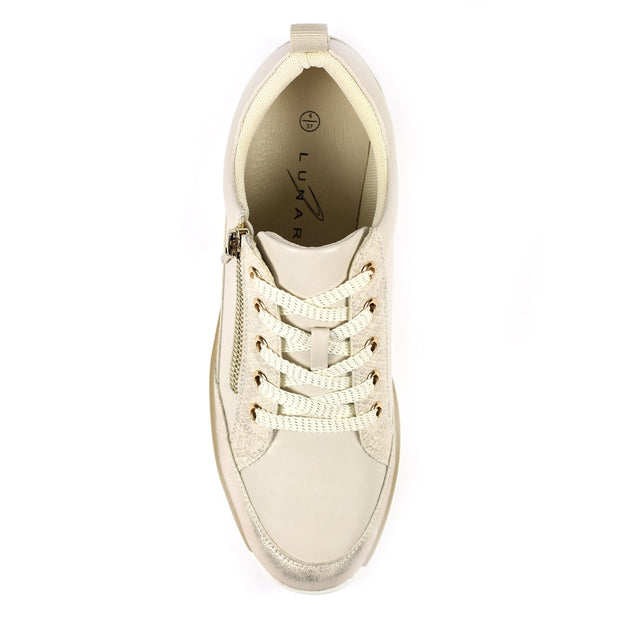 Lunar Shoes - Kiley Wedge Trainer in Beige