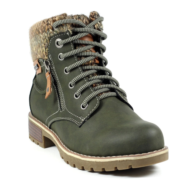 Lunar Shoes - Millie -Olive Waterproof Ankle Boot (GLB123 OL)