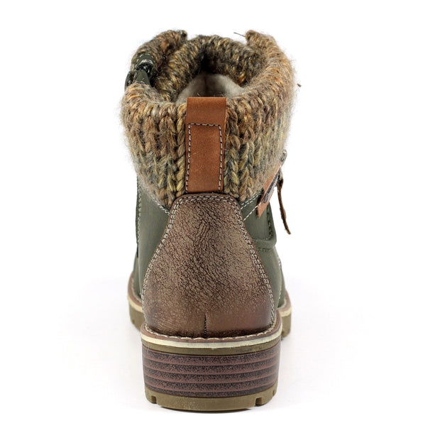 Lunar Shoes - Millie -Olive Waterproof Ankle Boot (GLB123 OL)
