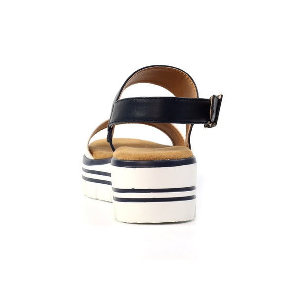 Lunar Shoes - Missy Blue & White Wedge Sandal (JLB012)