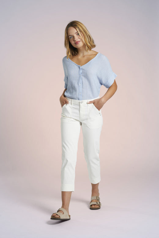 Mat De Misaine - Pimorico - 3/4 Length Cotton Trouser in Indigo