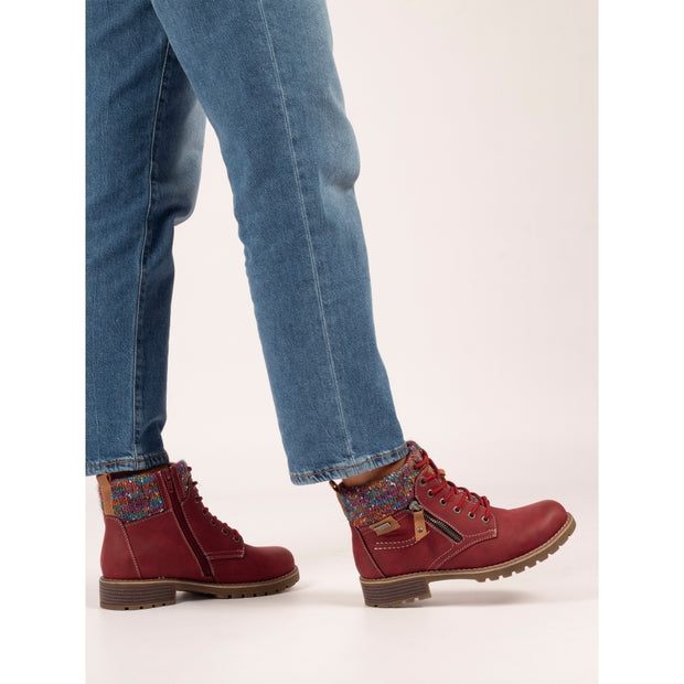 Lunar Shoes - Tabasco - Red Waterproof Ankle Boot (GLB204 RD)