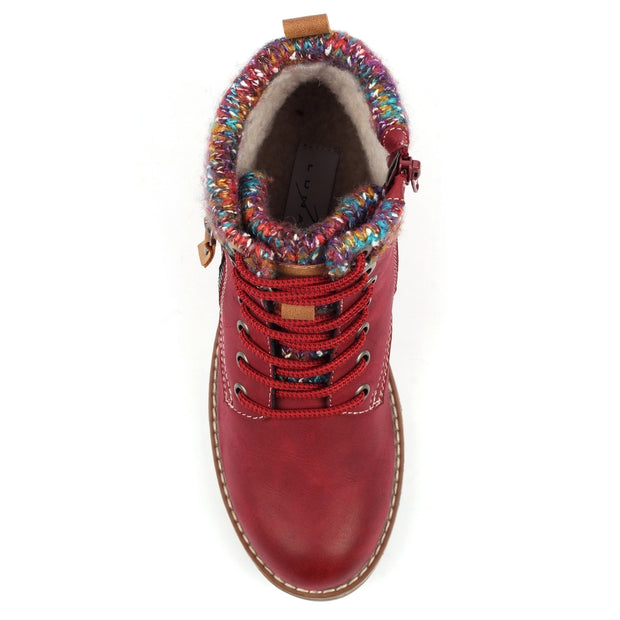 Lunar Shoes - Tabasco - Red Waterproof Ankle Boot (GLB204 RD)