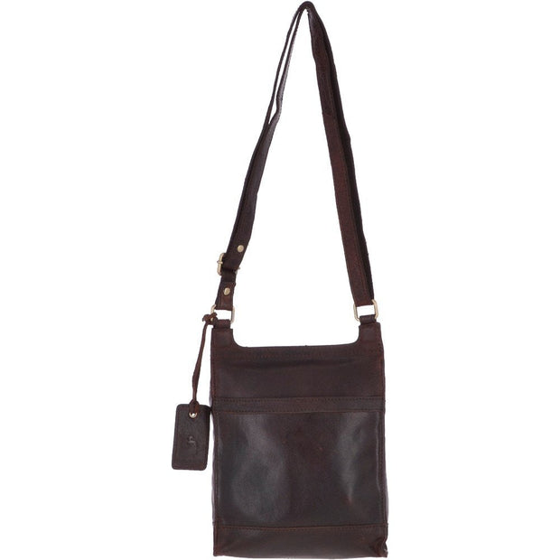 Ashwood Leather - Brandy Leather Crossbody Bag with Flap Over & Magnetic Closure - G24