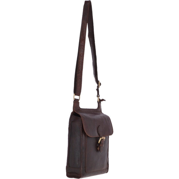 Ashwood Leather - Brandy Leather Crossbody Bag with Flap Over & Magnetic Closure - G24