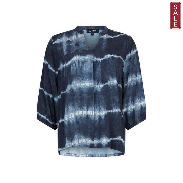 Sunday - 3/4 Sleeve V Neck Tie Dyed Tunic