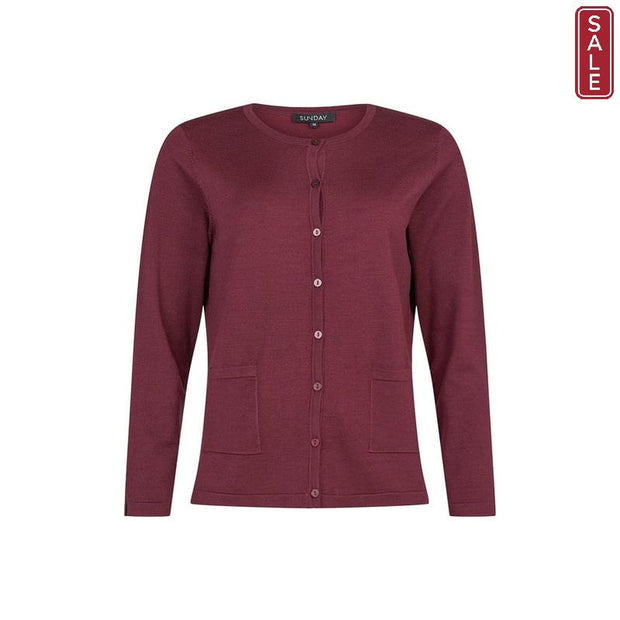 Sunday - Long Sleeve Round Neck Fine Knit Cardigan  (2 colours)