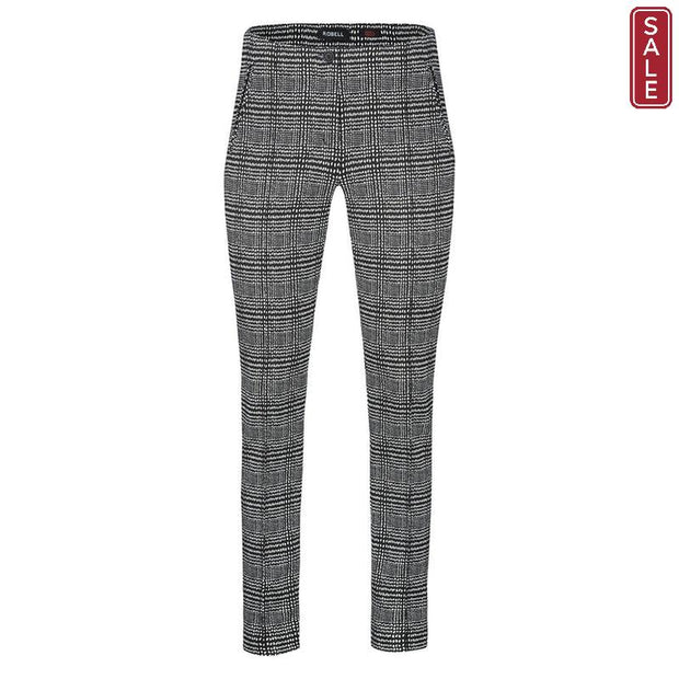 Robell – Holly- Straight Leg Full Length Trousers in Modern Glen Check