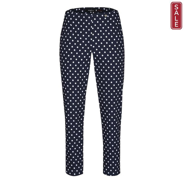 Robell – Bella 09 - Cropped Trouser with Spot Print Design