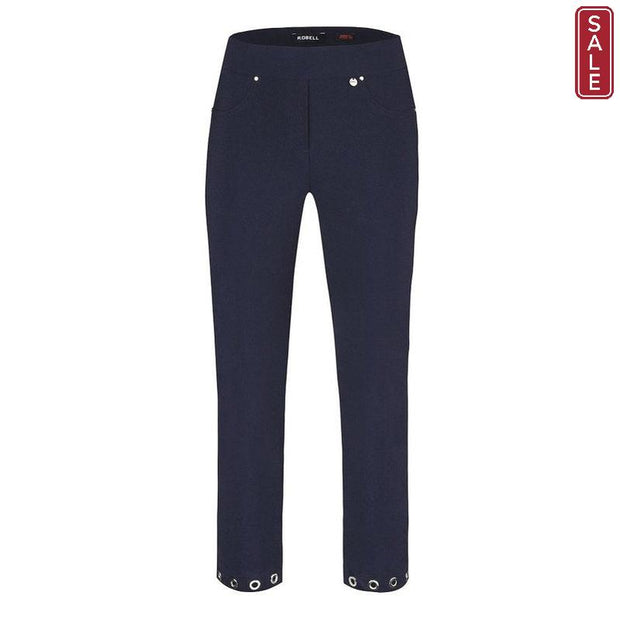 Robell – Rose 09 - Cropped Trousers with Eyelet Decoration (3 Colours)