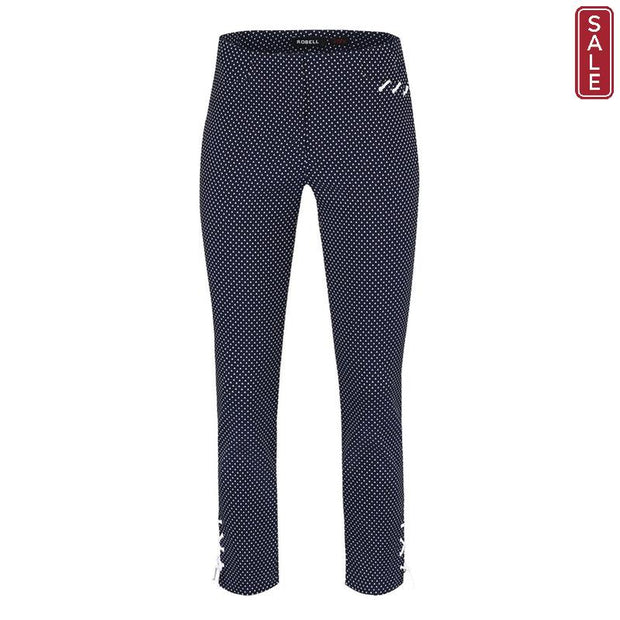 Robell – Rose 09 - Cropped Trousers with a Tiny Triangle Pattern (2 Colours)