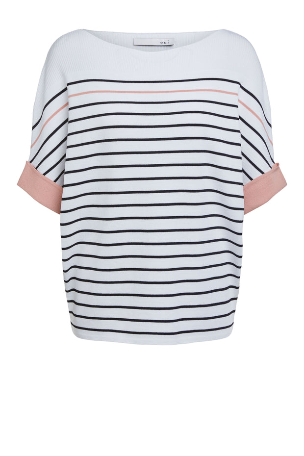 Oui - High Waisted Wide Leg Natural Linen Trouser