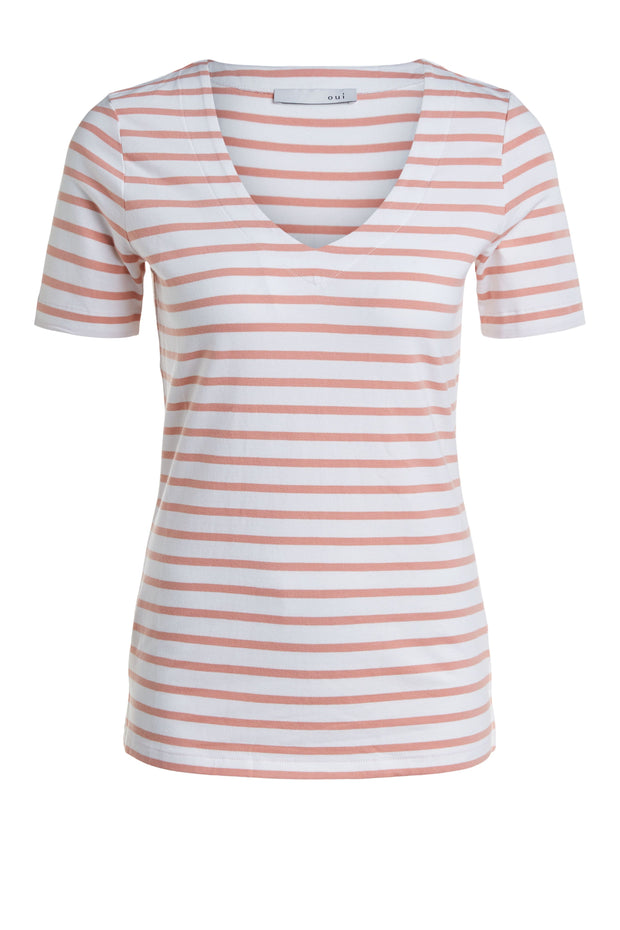 Oui - High Waisted Wide Leg Natural Linen Trouser