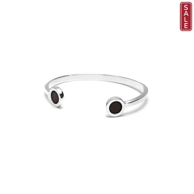 The Branch - Silver Bangle with Wood inserts