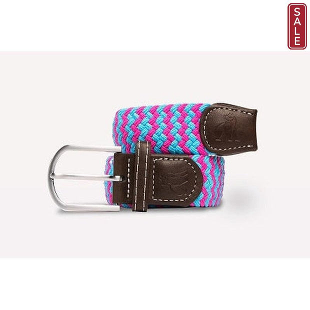 Swole Panda - Ladies Light Blue/Pink Zigzag Woven Recycled Belt