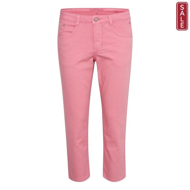 CREAM - CRLotte 3/4 Length Cotton Mix Trouser in Flowering Ginger