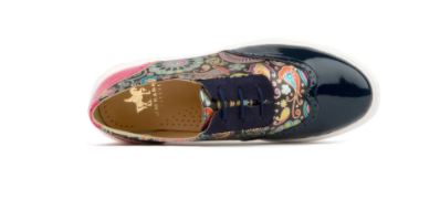 Embassy London - Colorado Leather Trainer Navy/Pink Signature Print