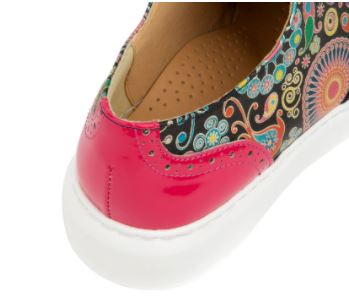 Embassy London - Colorado Leather Trainer Navy/Pink Signature Print