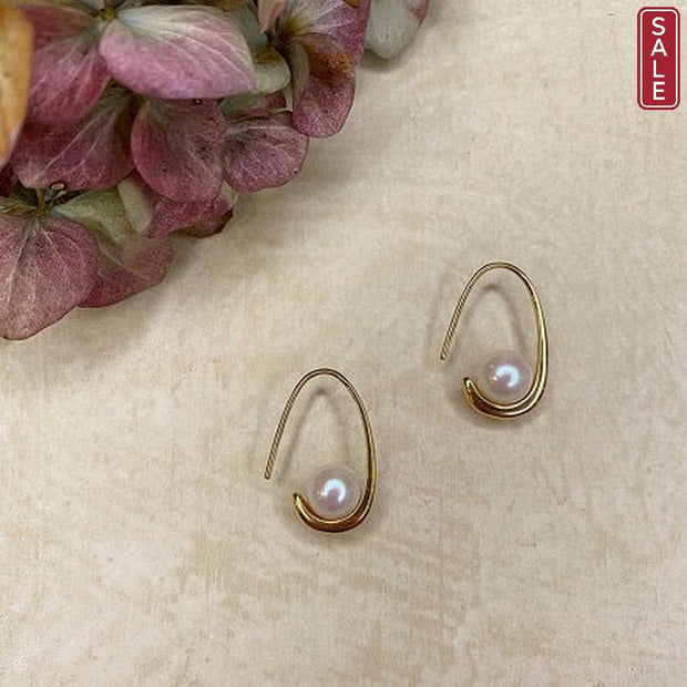 The Real Pearl Co. - Gold Plated & White Pearl Loop Earrings