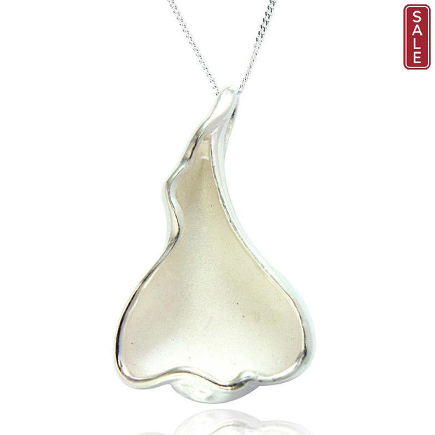 Spoke925 - Edie Shell Shape Silver Pendant on 18" Silver Chain