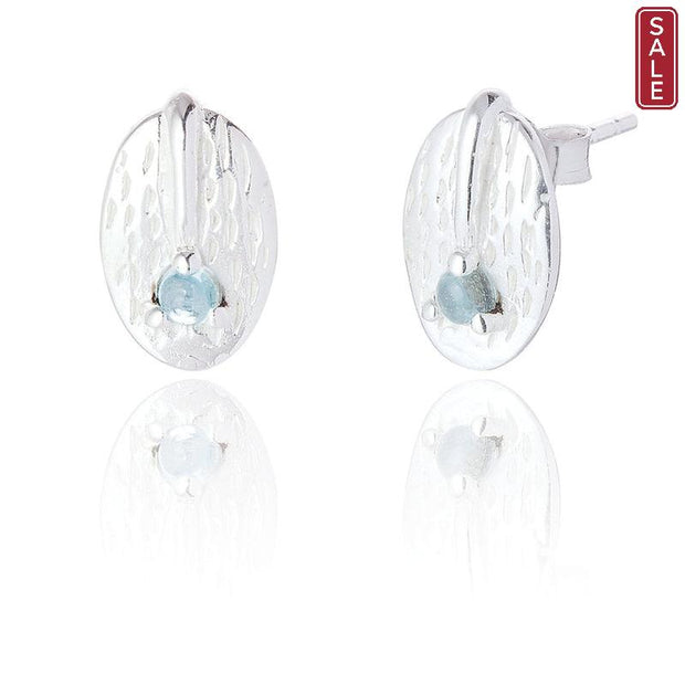 Spoke925 - Ethel Blue Topaz Silver Stud Earrings