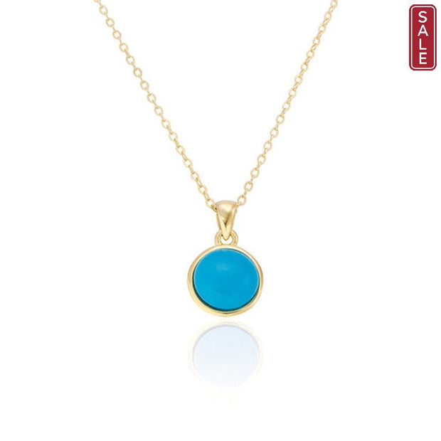 Spoke925 - Jemima Blue Turquoise Gold Plated Pendant on 18" Chain
