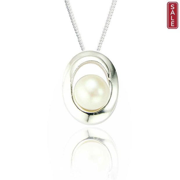 Spoke925 - Rachel Oval Swirl Silver Pendant on 18" Silver Chain