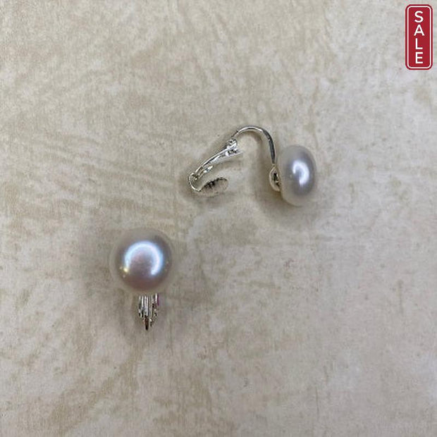 The Real Pearl Co. - White Pearl Clip Earrings
