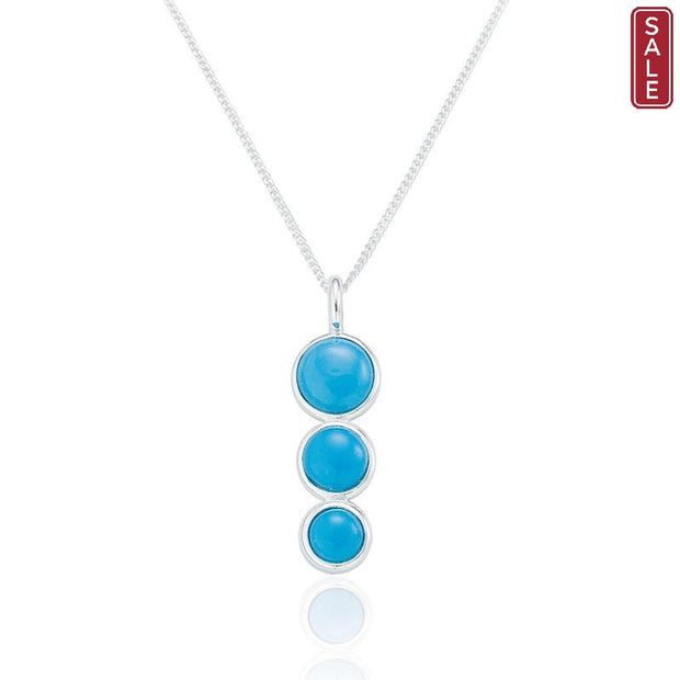 Spoke925 - Hama Blue Turquoise Silver Pendant on 18" Silver Chain