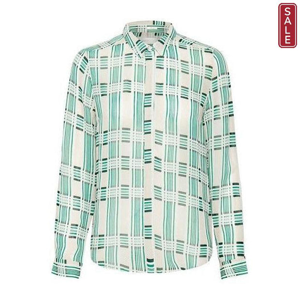 InWear - Hayden Floaty Shirt in Pale Green & White