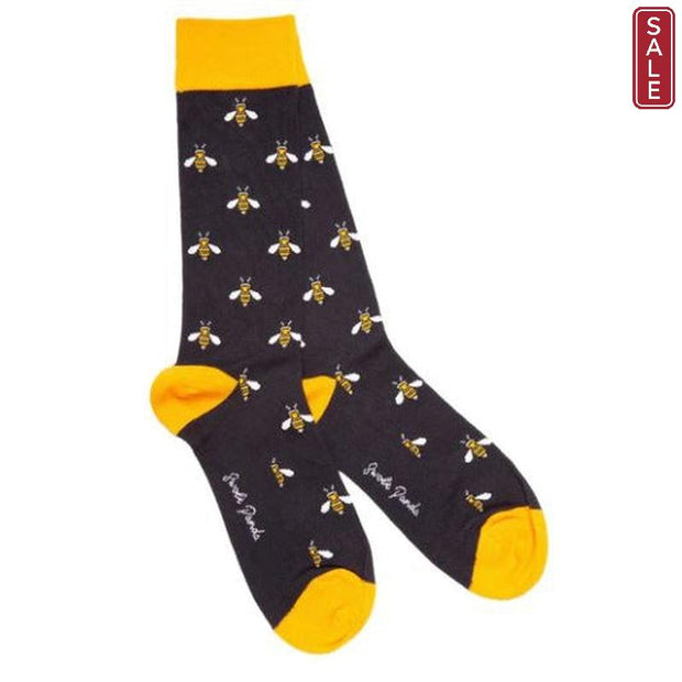 Swole Panda - Ladies Bamboo Socks - Navy with Bumblebee Design