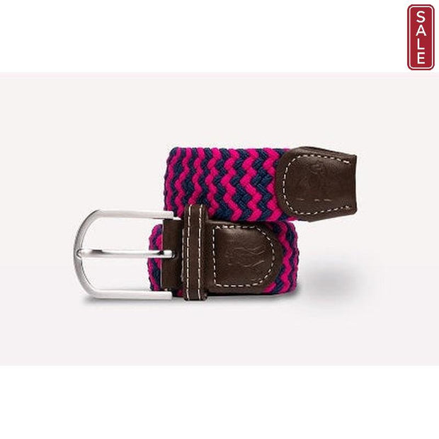 Swole Panda - Ladies Pink/Navy Blue Zigzag Woven Recycled Belt