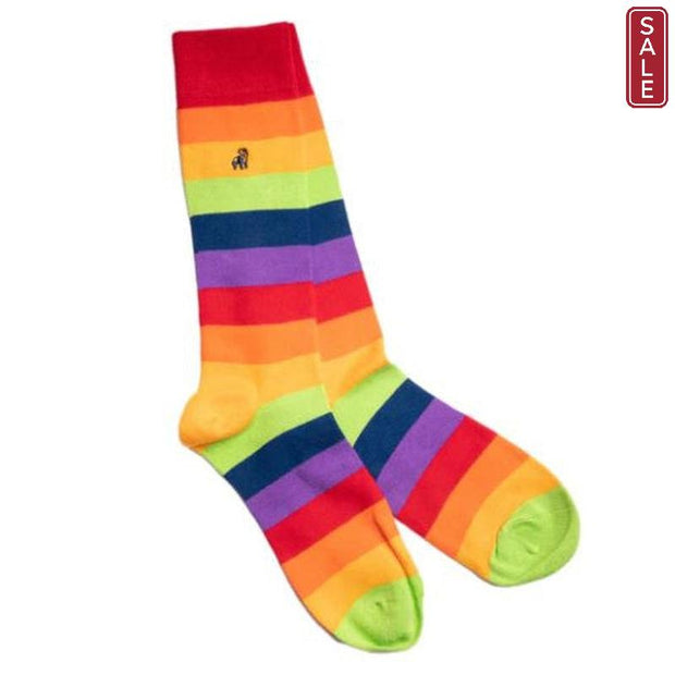 Swole Panda - Ladies Bamboo Socks - Pride Stripes