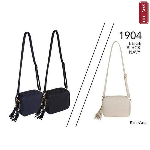 Kris-Ana Rectangular 2 Compartments Cross Body Bag (Various Colours) (1904)