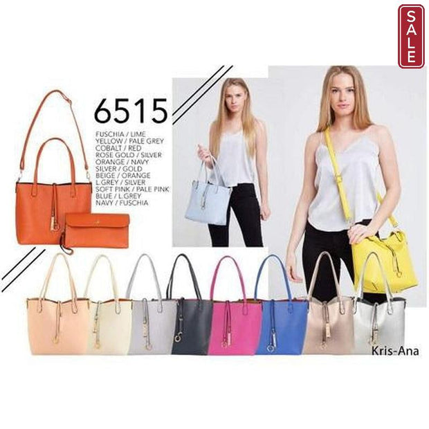 Kris-Ana Medium Size Reversible Tote Bag with inner wrist strap pouch (various colours) (6515)