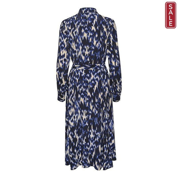 Part Two - RomyPW Long Sleeve Dress in Dark Navy Print