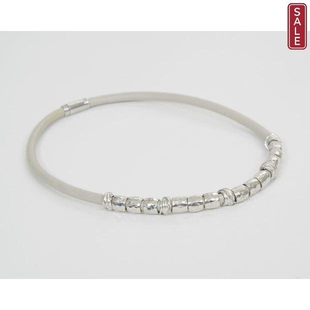 STRATA - Achilles - Nappa Leather Necklace with Pewter Beads