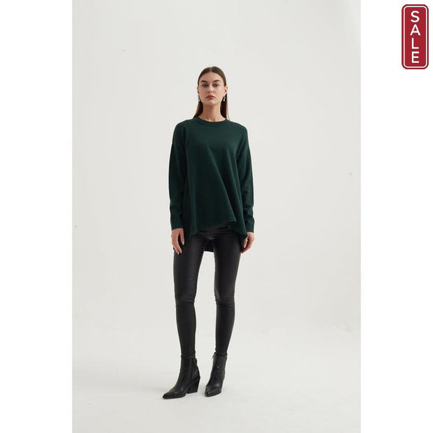 Tirelli - Oversized Curved Hem Jumper in Sea Green (K2716)