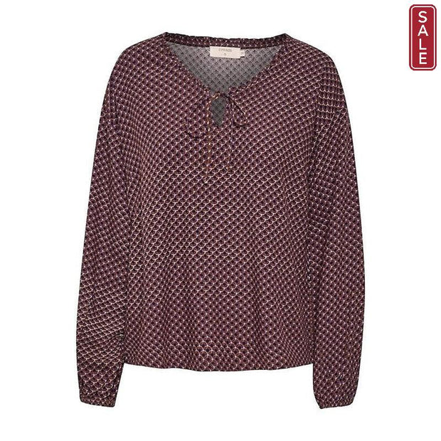 CREAM - CRVimma Long Sleeve Blouse in Ultra Violet Geometric Pattern