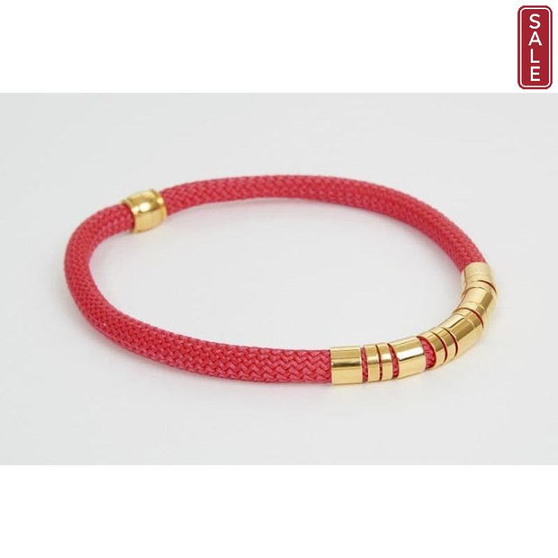 STRATA - Sasha - Red Soft Cord Necklace with Silver Tubes
