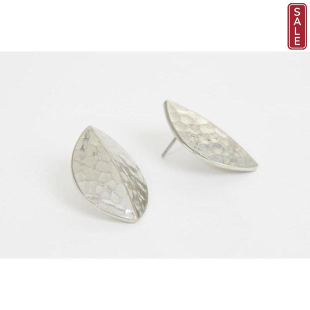 STRATA - Shell Hammered Pewter Earrings