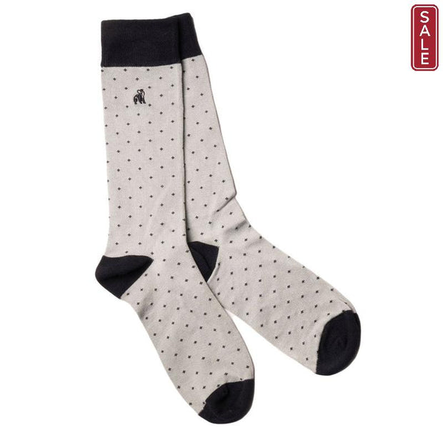 Swole Panda - Unisex Bamboo Socks - Spotted Light Grey Design