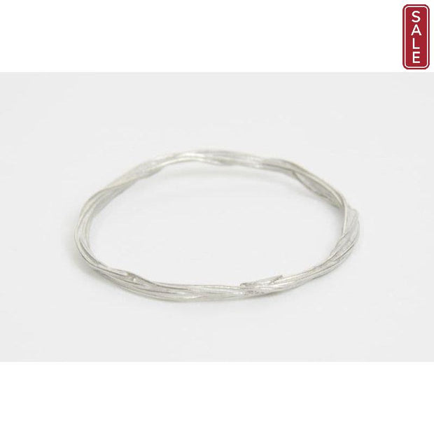 STRATA - Pewter Twist Bangle Small