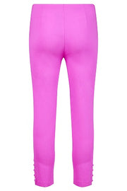 Robell – Lena 09 - Cropped Trousers With Cut Away Ladder Design at Hemline (Bright Pink)