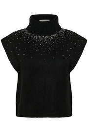 CREAM - CRGift Roll Neck Black Slipover with Diamante Detailing  (10614457)